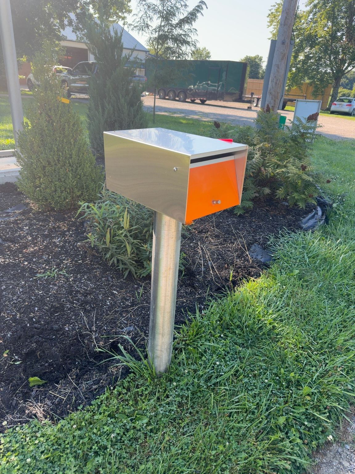 Mailbox and post close-up